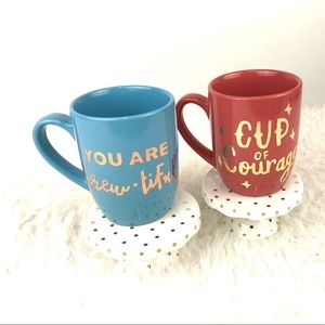 Set of‎ 2 Positive Messages Coffee Mugs / Tea Cups